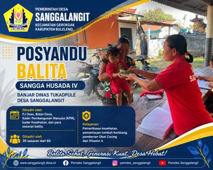 Posyandu Balita Sangga Husada IV Tukadpule Gelar Pelayanan Kesehatan dan Pemberian Vitamin A